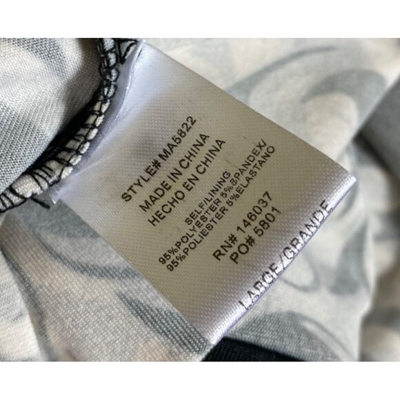 Fashion Nova Large Sexy Black & White Floral Print High-Low Dress Stretch‎ Pinup - Picture 4 of 4